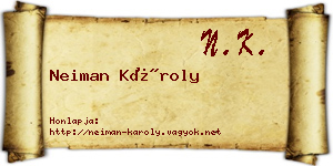 Neiman Károly névjegykártya